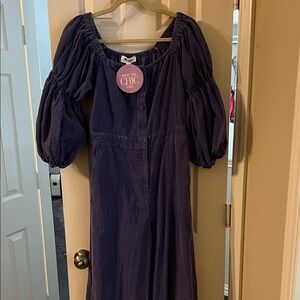 Purple Off-Shoulder jumpsuit